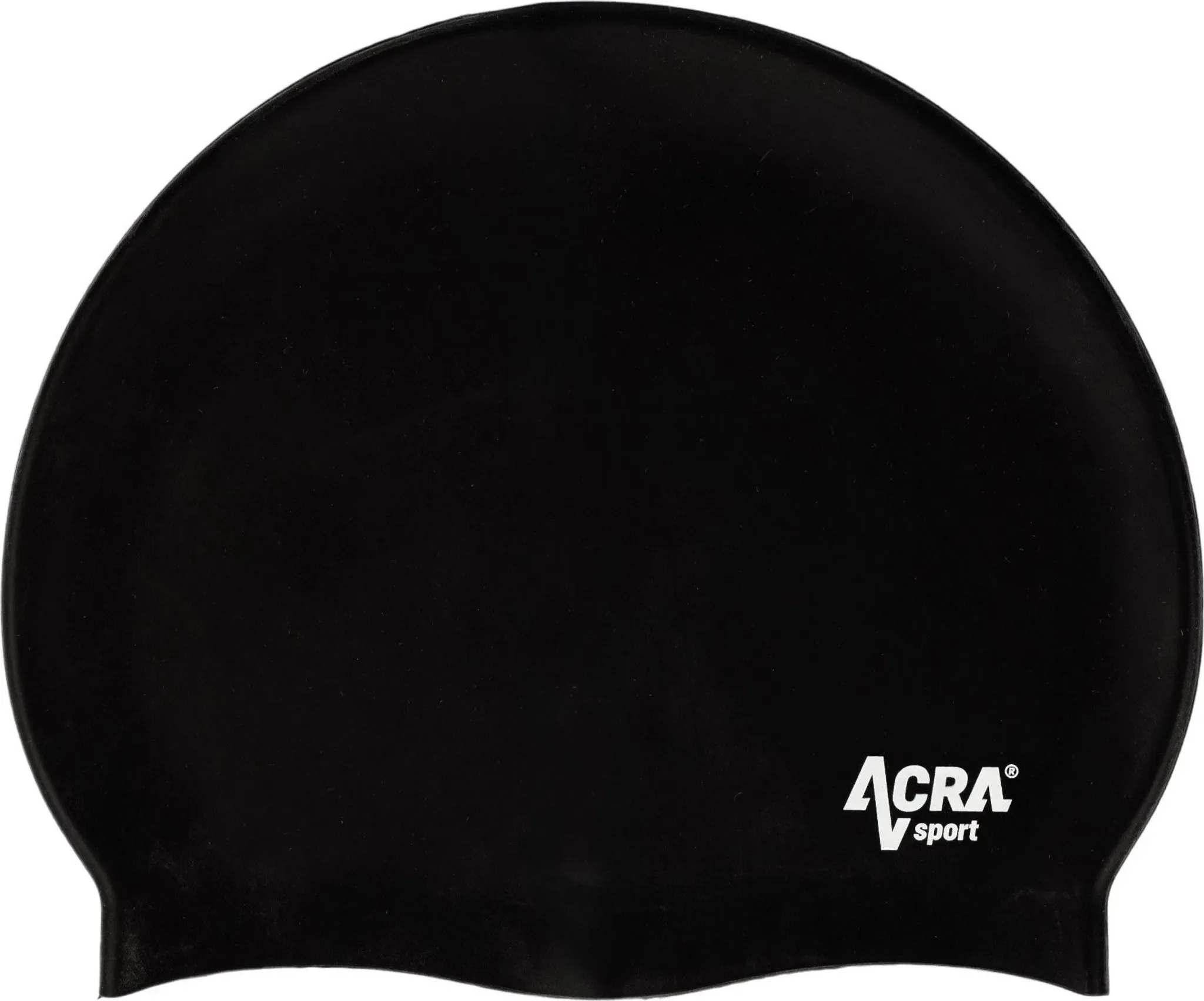 ACRA Schwimmkappe „BLACK“ – Silikon-Badekappe für Erwachsene