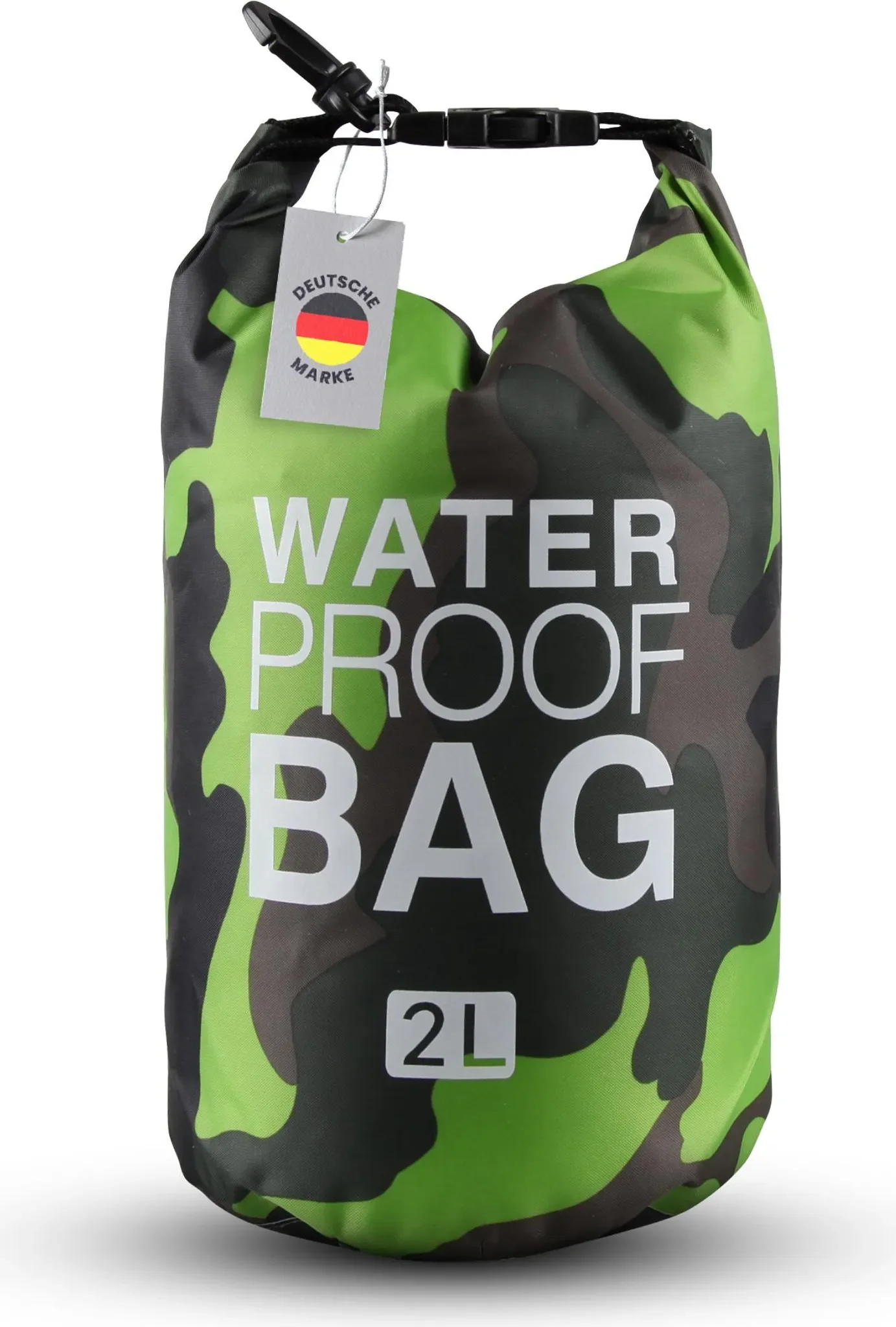 Bestlivings wasserdichter Schwimmbeutel „Drybag“ – Camouflage Grün, 2 L