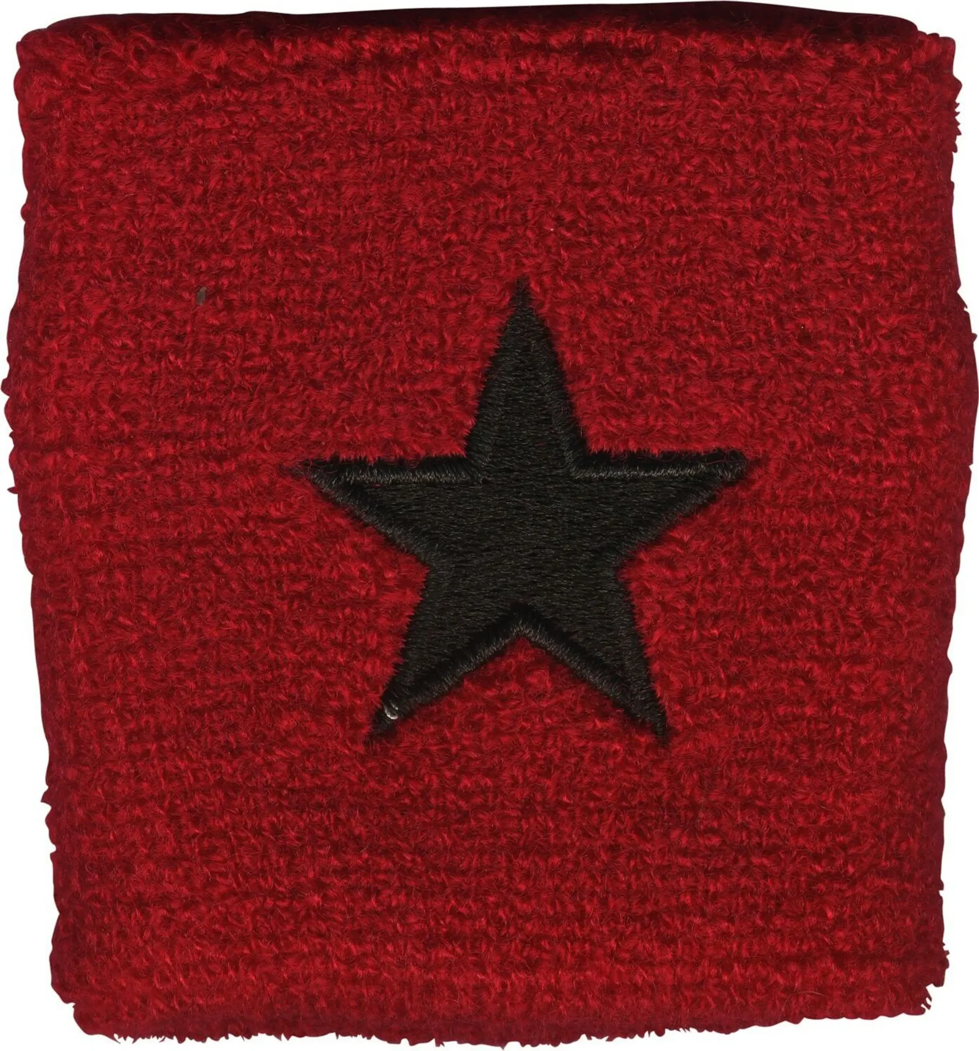 Schweißband bestickt – Stern – Rot-Schwarz