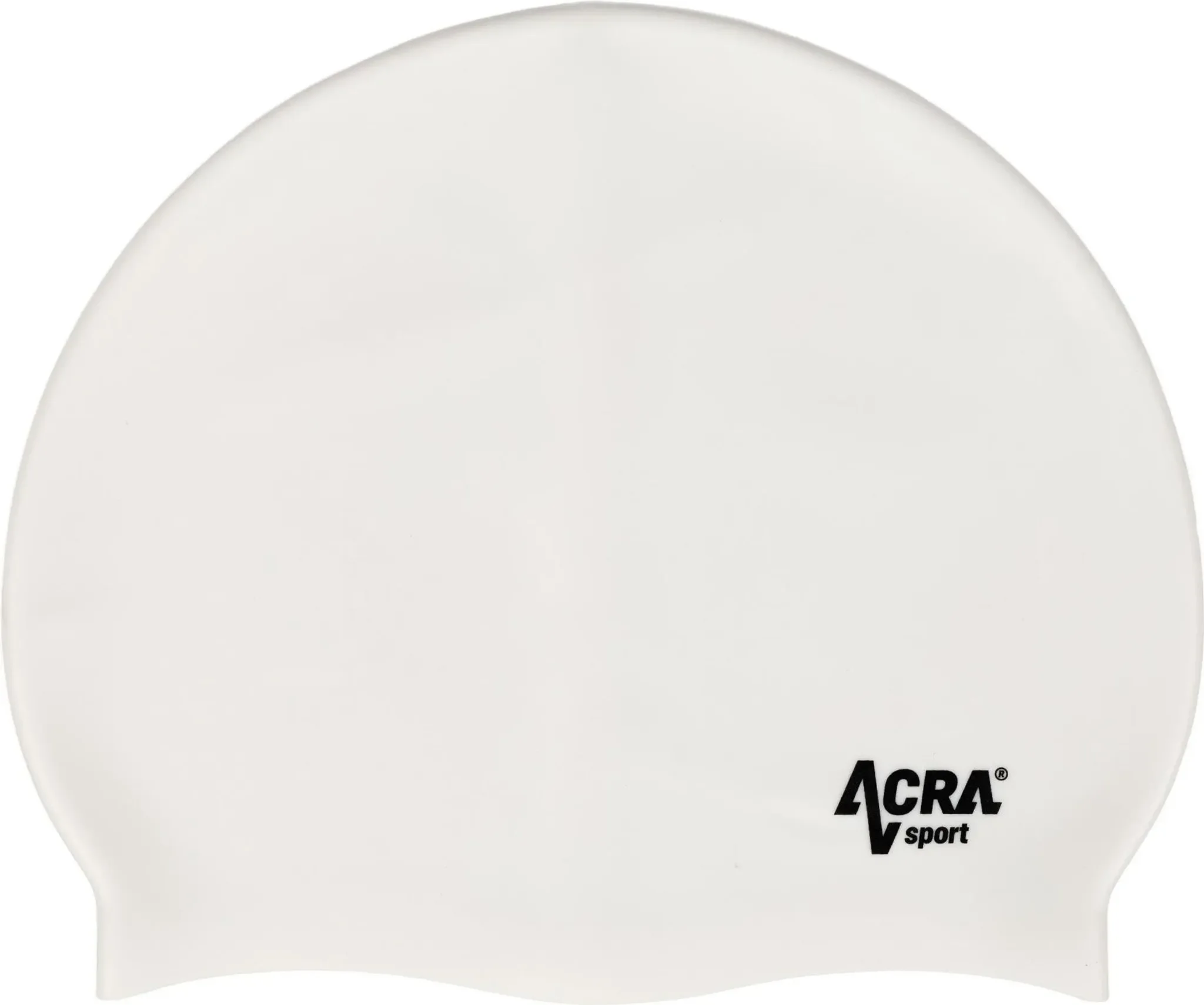ACRA Schwimmkappe „WHITE“ – Silikon-Badekappe für Erwachsene