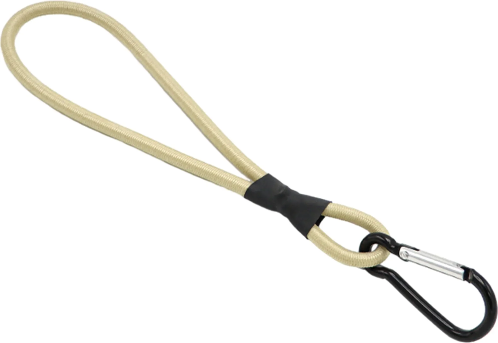 Elastisches Bungee-Seil mit Karabiner – kompakter Hochleistungsgurt, Khaki