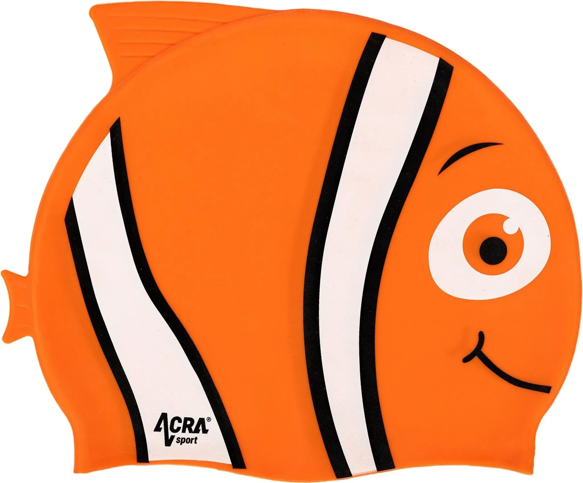 Kinderschwimmkappe NEMO – Orange, 100 % Silikon