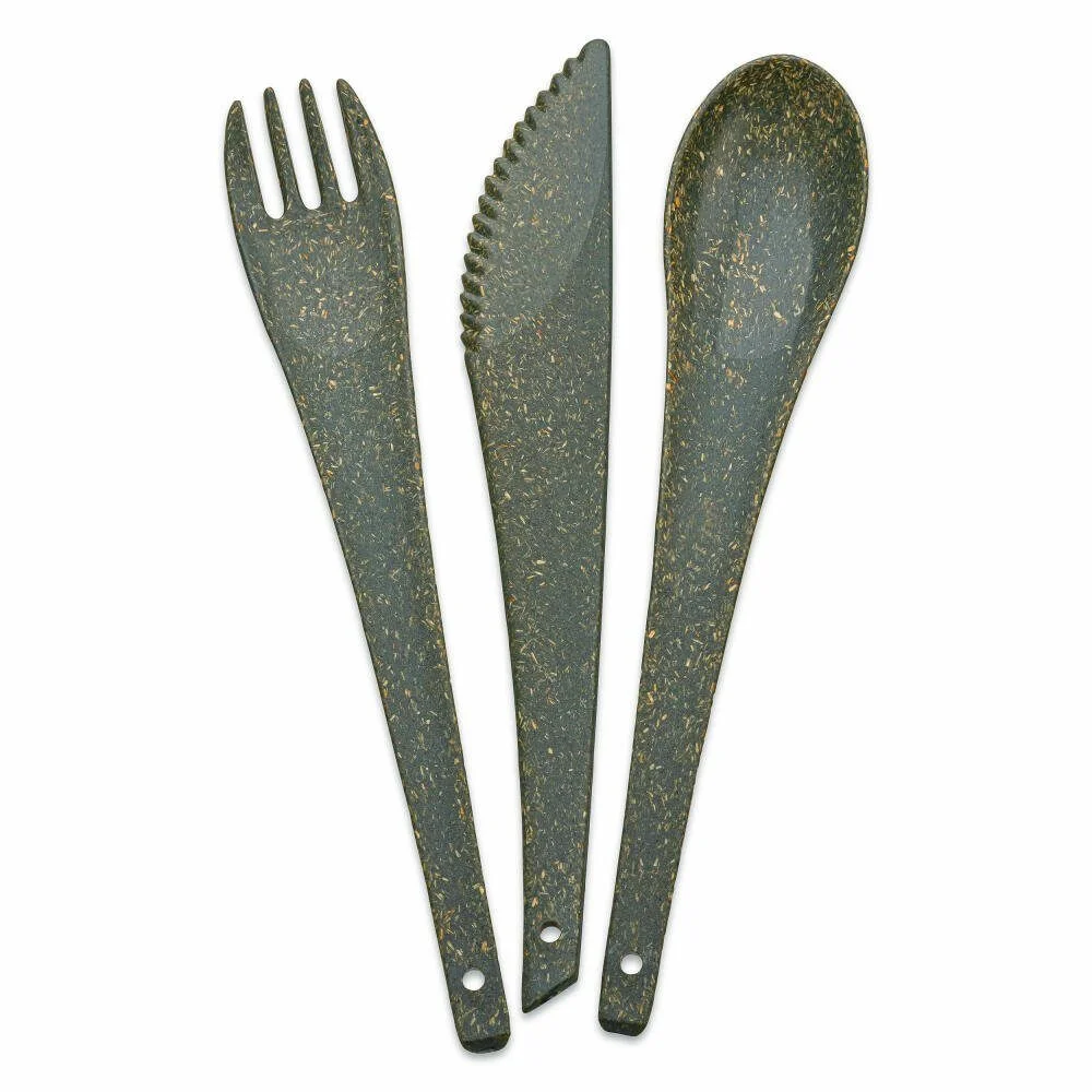 KOZIOL Besteck-Set „RIO“ – 3-teilig, Nature Ash Grey