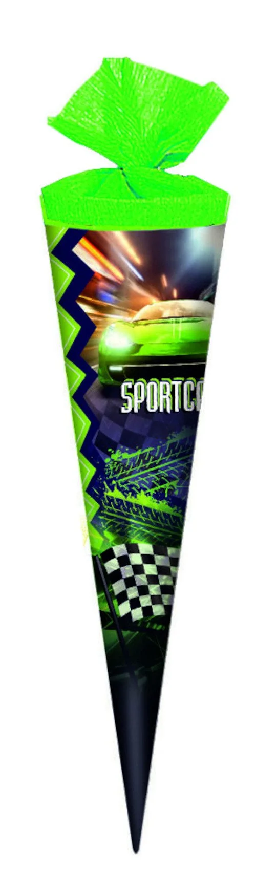 Schultüte „Sportcar“ – 35 cm, rund & glanzlackiert